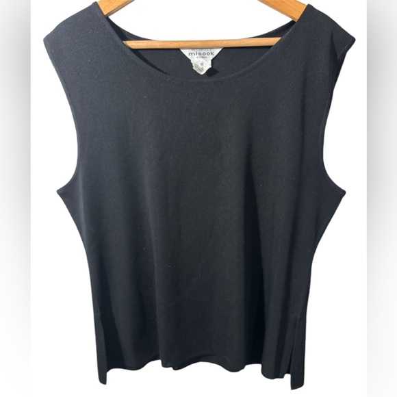 Exclusively Misook  classic Black Long Sleeve Open Front Cardigan Set Womens 1X - Picture 4 of 12